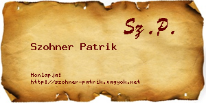 Szohner Patrik névjegykártya