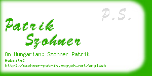 patrik szohner business card